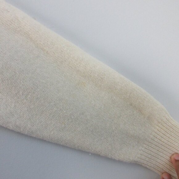 Linda B Collection Women's Sweater S Ivory Lambswool Angora Beads Vtg Luxury 332 - Picture 9 of 15